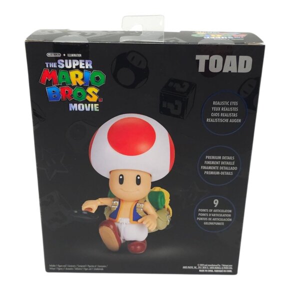 Super Mario Bros Movie Toad Articulated Action Figure Toy Jakks Pacific NEW - Picture 2 of 12